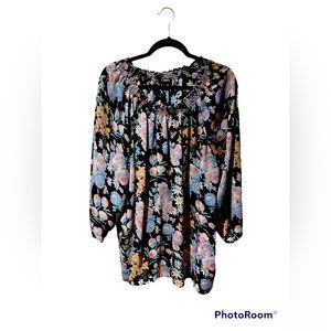 Chaps Floral Peasant Blouse size XXL